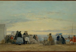 ウージェーヌ・ブーダン《夕暮れの浜辺》1865年（米、メトロポリタン美術館）