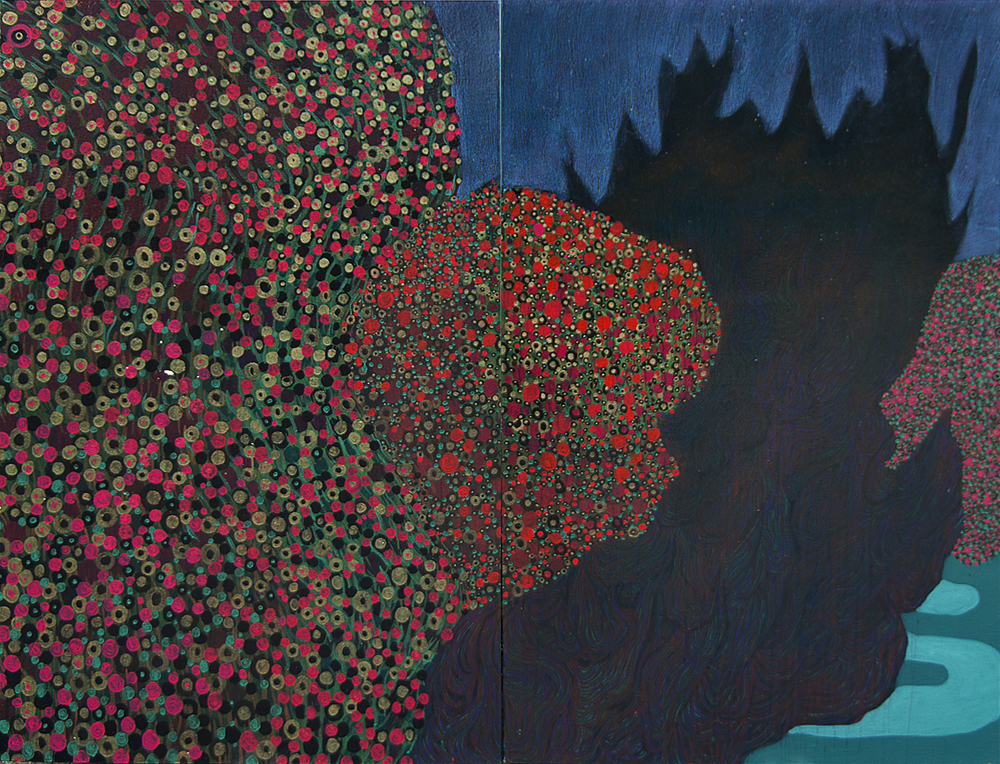 《a trees》 2005 / acrylic, cotton / 181.8×227.3cm
