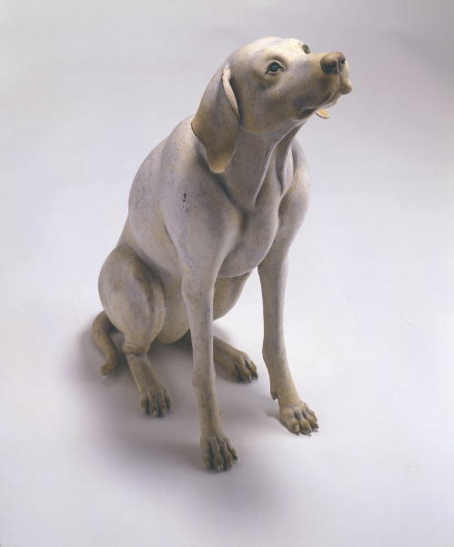 見えていた時の木彫作品「1999.10.27に会った犬」