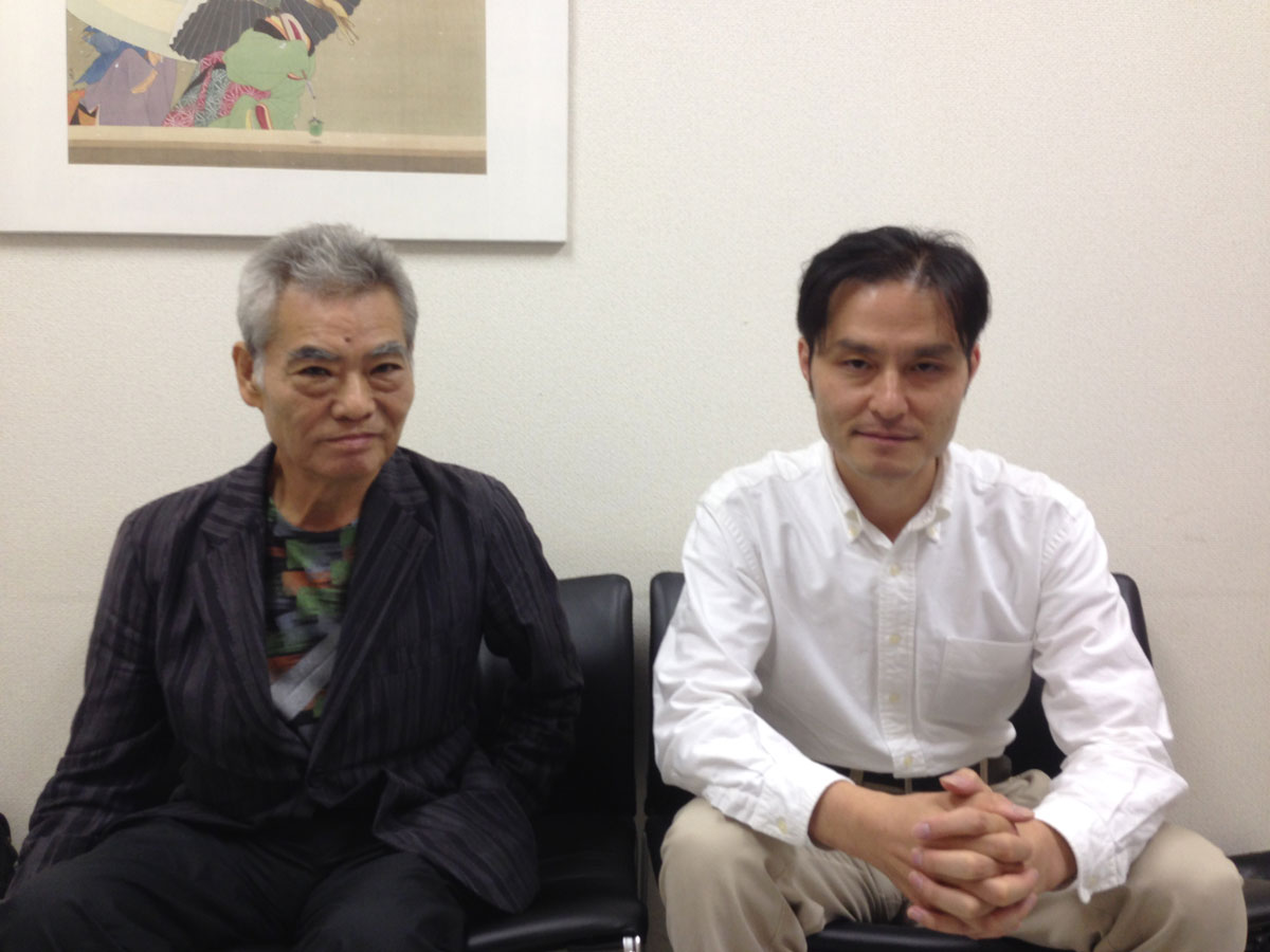 (左)関根伸夫先生と(右)秋丸さん。2014年11月11日東京画廊でのインタヴュー