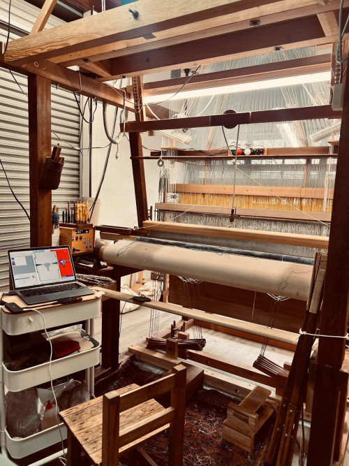 完成した広幅手機コンピューターで作った織データを取り込む