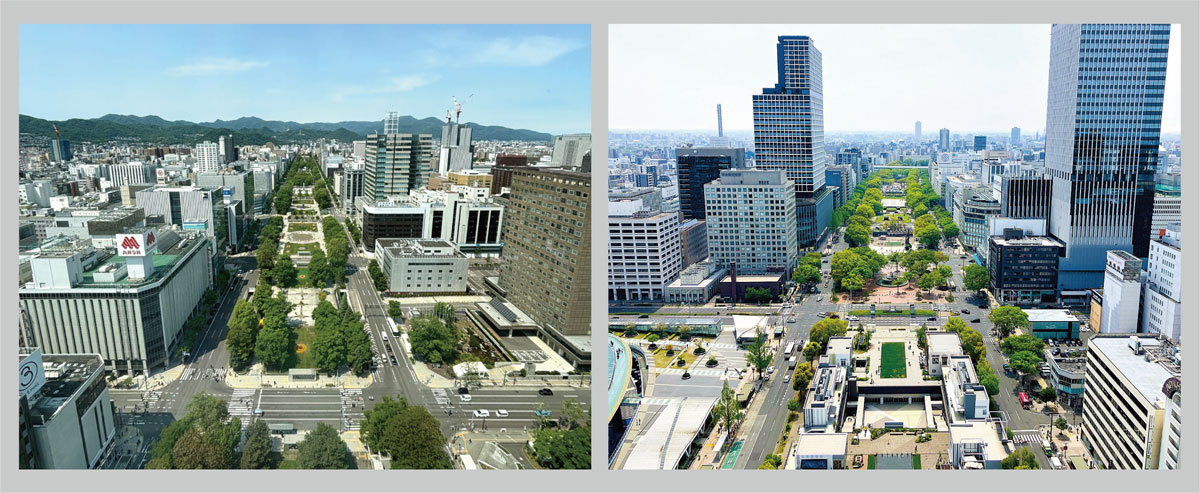 さっぽろ大通公園と名古屋久屋大通公園