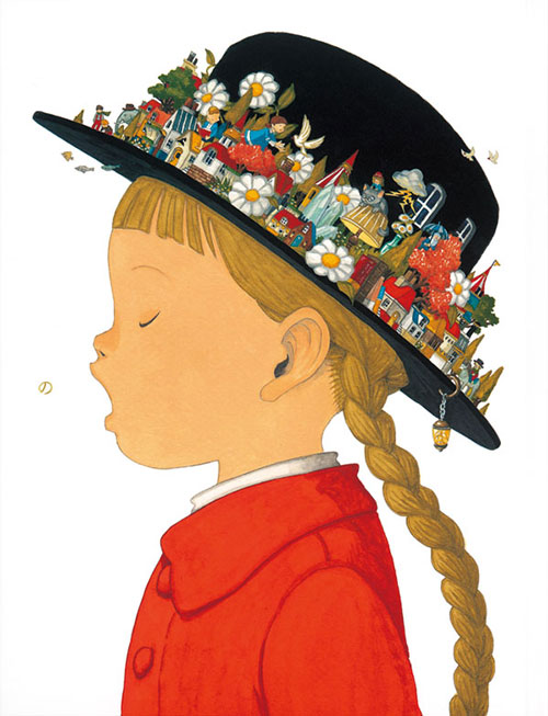 『の』 作：junaida 福音館書店 – 圧倒的な緻密さで独自の幻想的風景を描くjunaida氏の一冊。髙村さん曰く「ページをめくるたびに展開していく世界はその完璧さに恐怖さえ抱く」ほどの完成度