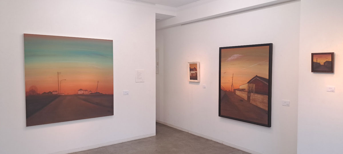 梶岡百江展「夕町散歩‐Twilight Nostalgia-」 展示風景 2025年 ギャラリー恵風